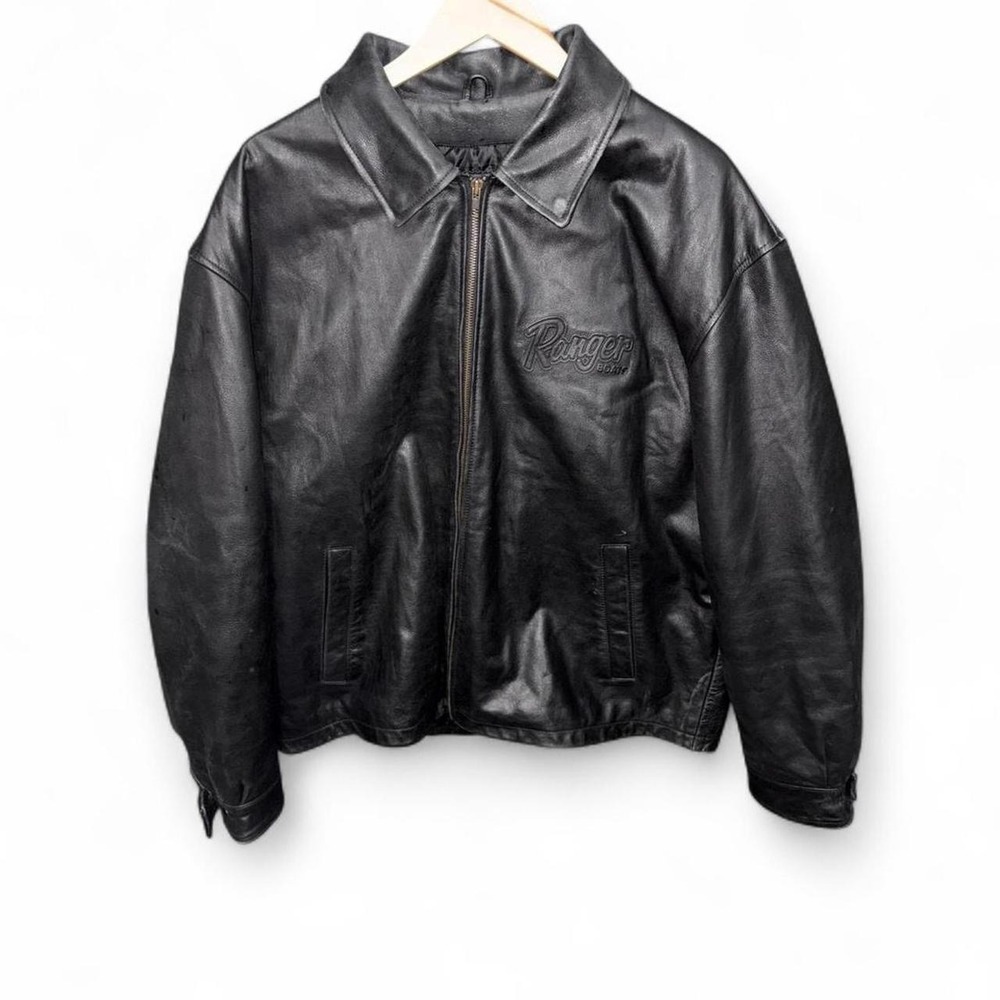 Vintage Ranger Boats Jacket Mens XL Black Leather Owners Group 2005